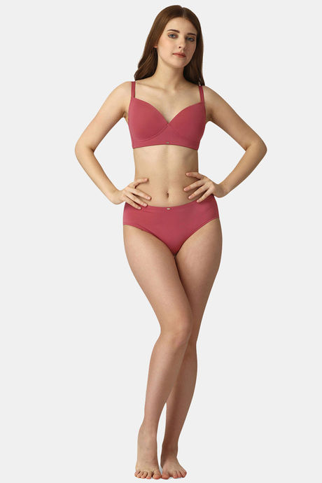 Soie Padded Non Wired Full Coverage T-Shirt Bra - Desert Rose — image 4